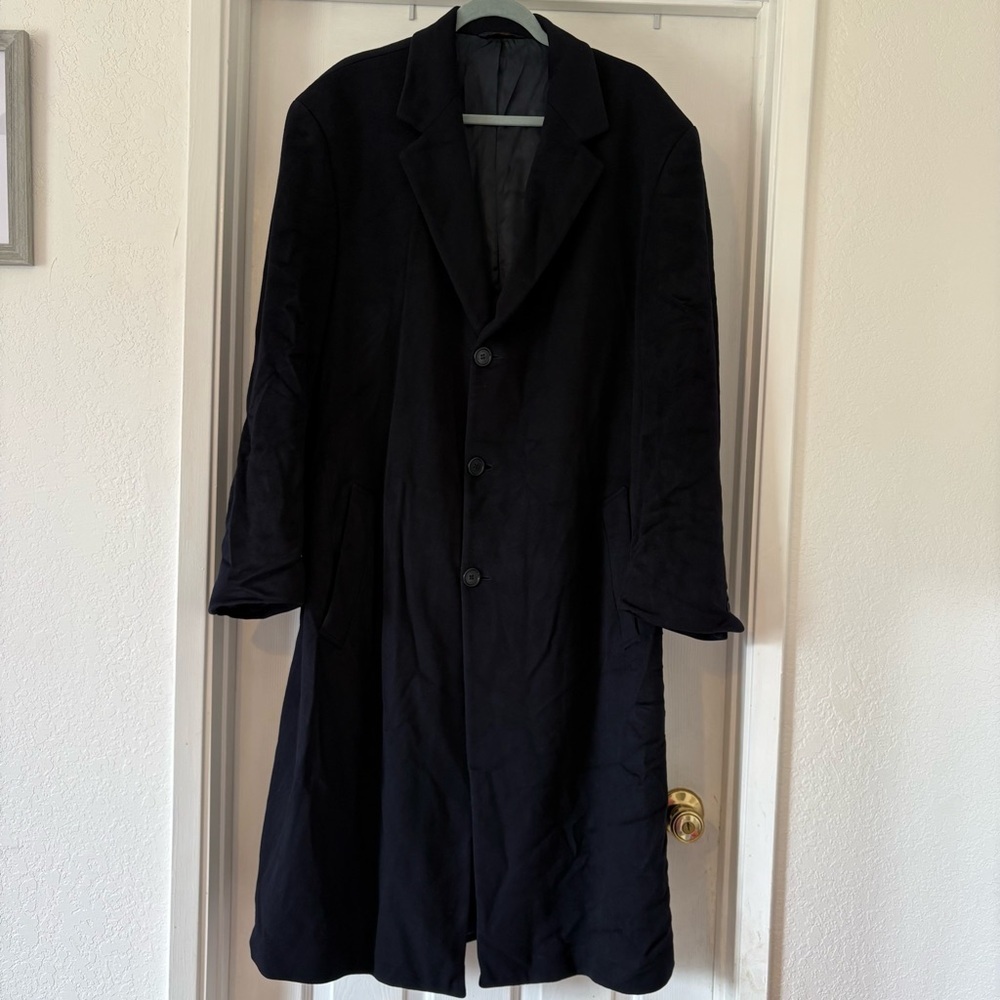 Brooks Brothers Loro Piana Italy Navy Blue Long Coat Storm System Lakewood 44L